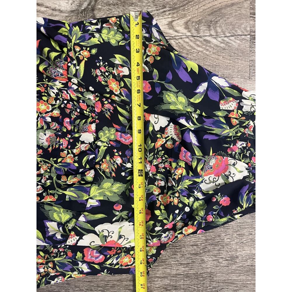 Women's New York & Company Size Large Sleeveless Black Floral Long Dress - Picture 6 of 7